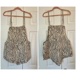 Zebra Print Sleeveless Romper